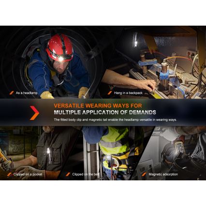 Fenix HM71R - LED Tölthető fejlámpa LED/USB IP68 2700 fényes 400 h 5000 mAh