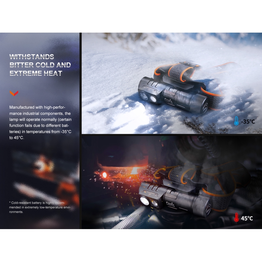 Fenix HM71R - LED Tölthető fejlámpa LED/USB IP68 2700 fényes 400 h 5000 mAh