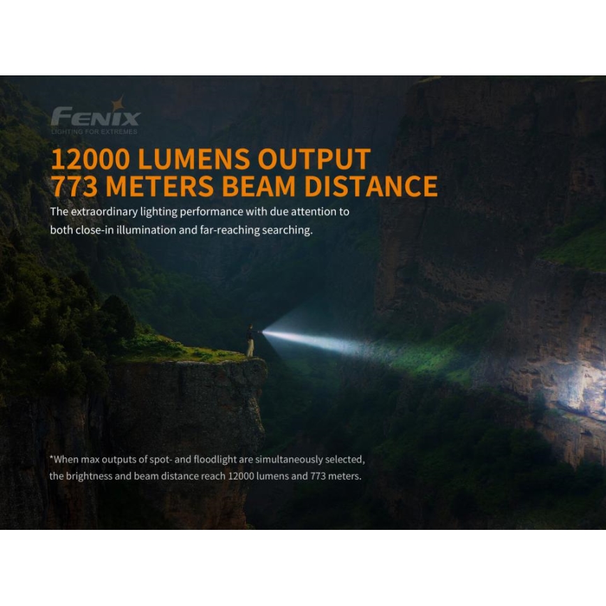 Fenix LR40R - LED Újratölthető zseblámpa 19xLED/USB IP68 12000 lm 92 óra