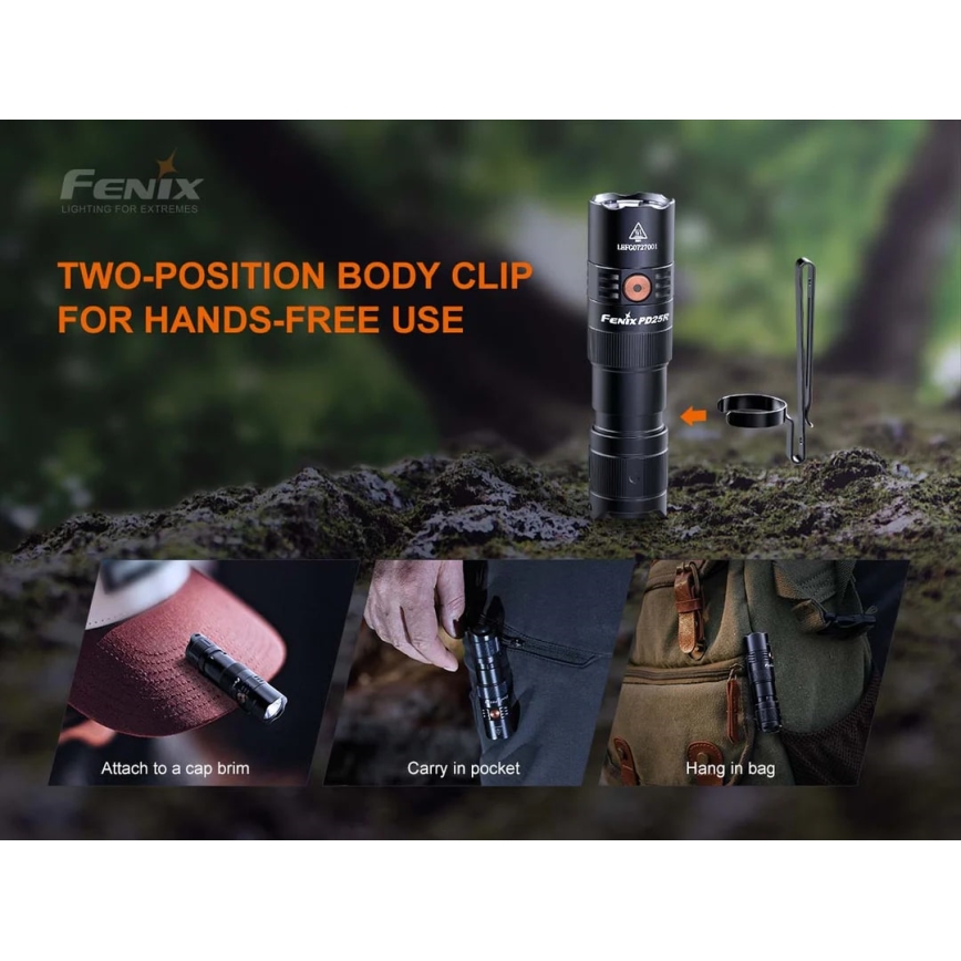 Fenix PD25R - LED Tölthető zseblámpa LED/USB/1xCR123A IP68 800 lm 70 h 700 mAh