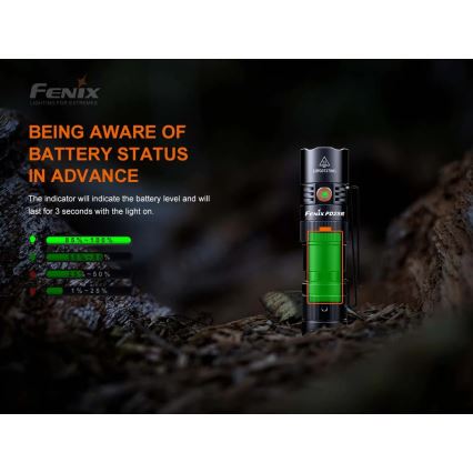 Fenix PD25R - LED Tölthető zseblámpa LED/USB/1xCR123A IP68 800 lm 70 h 700 mAh
