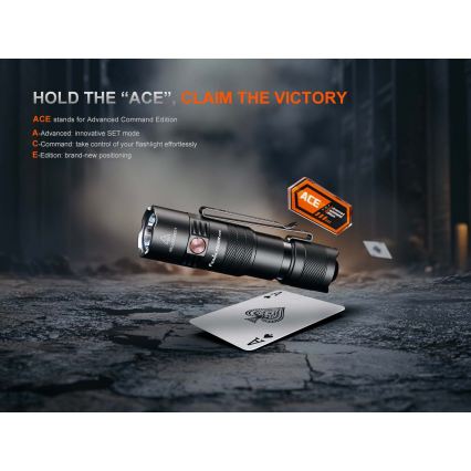 Fenix PD26RACE - LED fényerőszabályozható újratölthető zseblámpa LED/USB 1600 mAh IP68 1300 lm 556 h fekete
