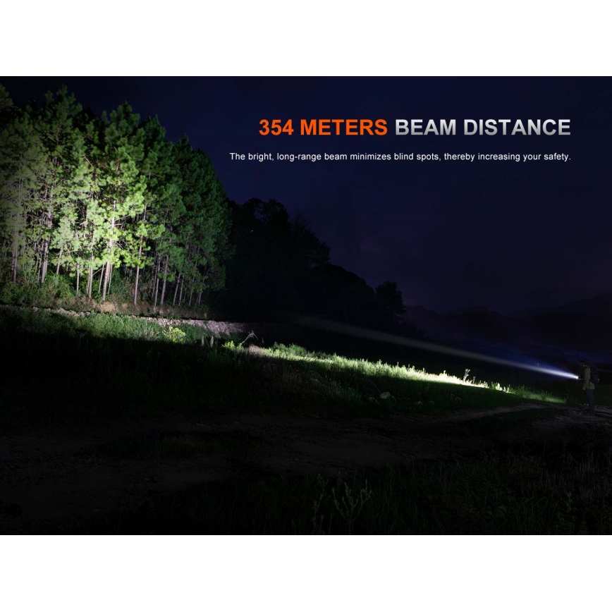 Fenix PD26RACE - LED fényerőszabályozható újratölthető zseblámpa LED/USB 1600 mAh IP68 1300 lm 556 h fekete