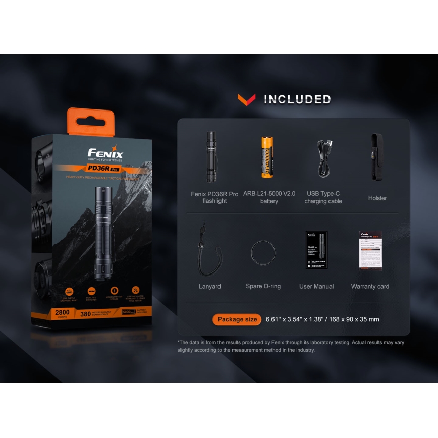 Fenix PD36RPRO - LED Taktikai újratölthető zseblámpa LED/USB IP68 2800 lm 42 h 5000 mAh