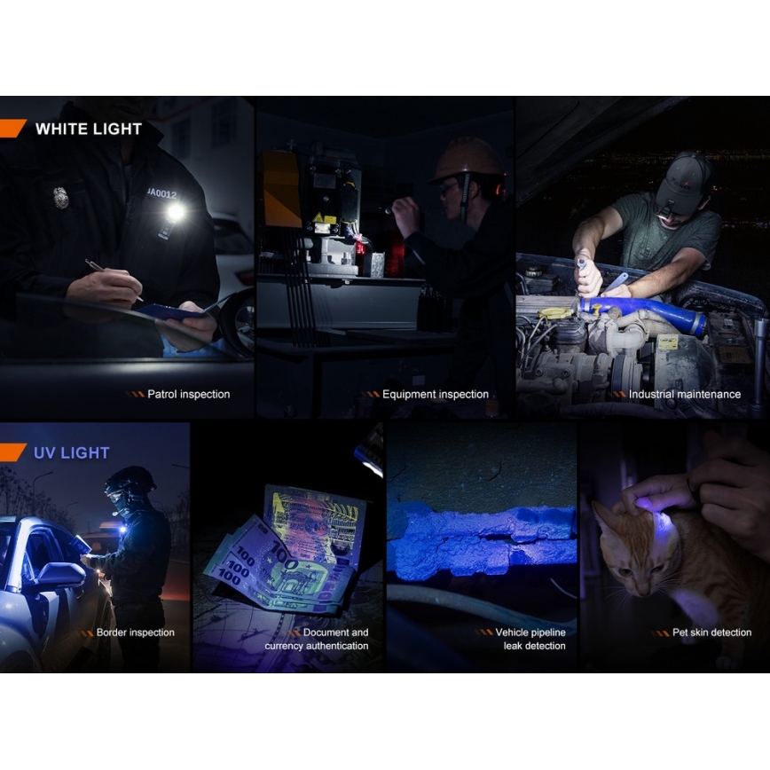 Fenix SW05RUVBLC - LED Dimmelhető újratölthető zseblámpa LED/USB IPX6 150 lm 49 h 700 mAh fekete