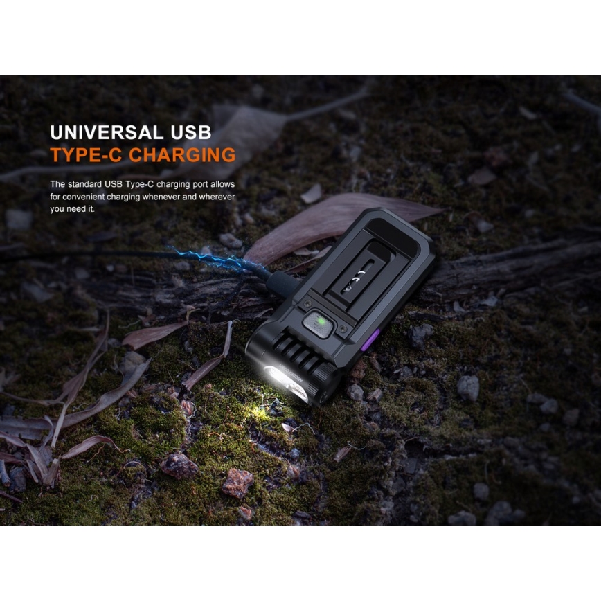 Fenix SW05RUVBLC - LED Dimmelhető újratölthető zseblámpa LED/USB IPX6 150 lm 49 h 700 mAh fekete