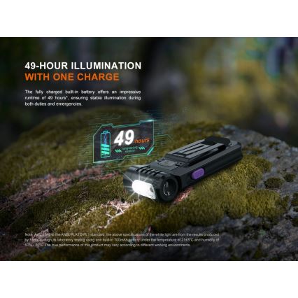 Fenix SW05RUVBLC - LED Dimmelhető újratölthető zseblámpa LED/USB IPX6 150 lm 49 h 700 mAh fekete