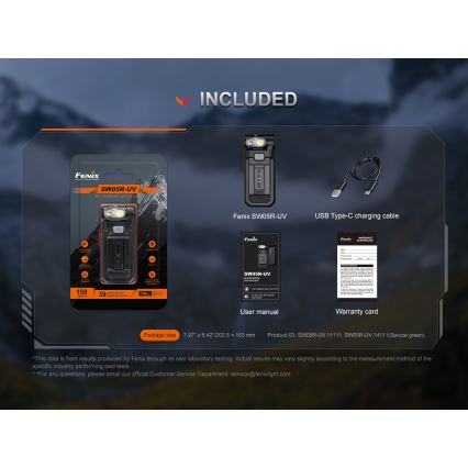 Fenix SW05RUVBLC - LED Dimmelhető újratölthető zseblámpa LED/USB IPX6 150 lm 49 h 700 mAh fekete