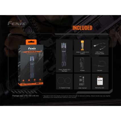 Fenix TK20RV20 - LED Taktikai újratölthető zseblámpa LED/USB IP68 3000 lm 48 óra