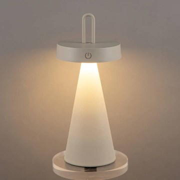 Fényerőszabályozható kültéri újratölthető érintésvezérlésű asztali lámpa HALO LED/1,5W/3,7V 3000 mAh IP44 szürke