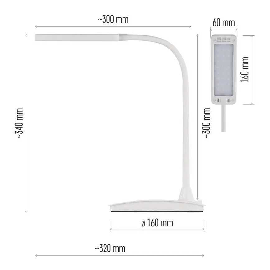 Fényerőszabályozható LED asztali lámpa EDDY LED/6W/230V 3000/4500/6800K fehér