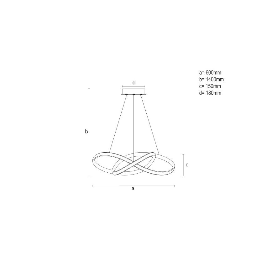 LED fényerőszabályozható csillár zsinóron LED/85W/230V 3000-6500K átm. 60 cm + távirányító