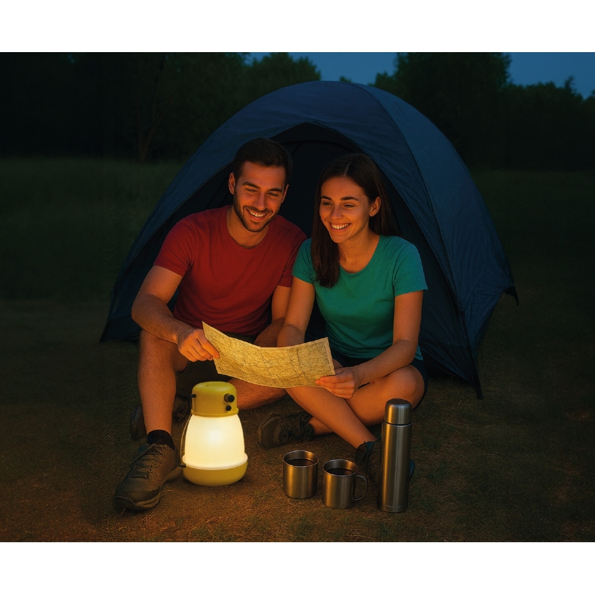LED dimmelhető hordozható újratölthető lámpa powerbank funkcióval LUMINA MINIO LED/5V 1800 mAh IP44 sárga