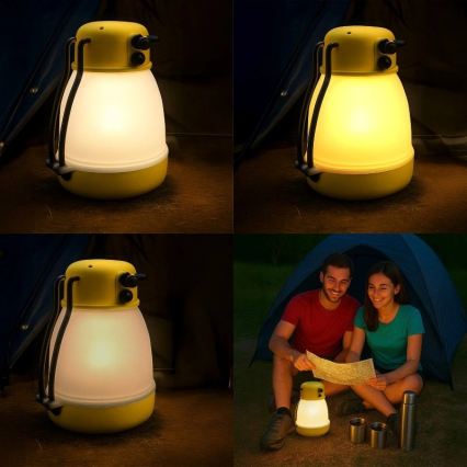 LED dimmelhető hordozható újratölthető lámpa powerbank funkcióval LUMINA MINIO LED/5V 1800 mAh IP44 sárga