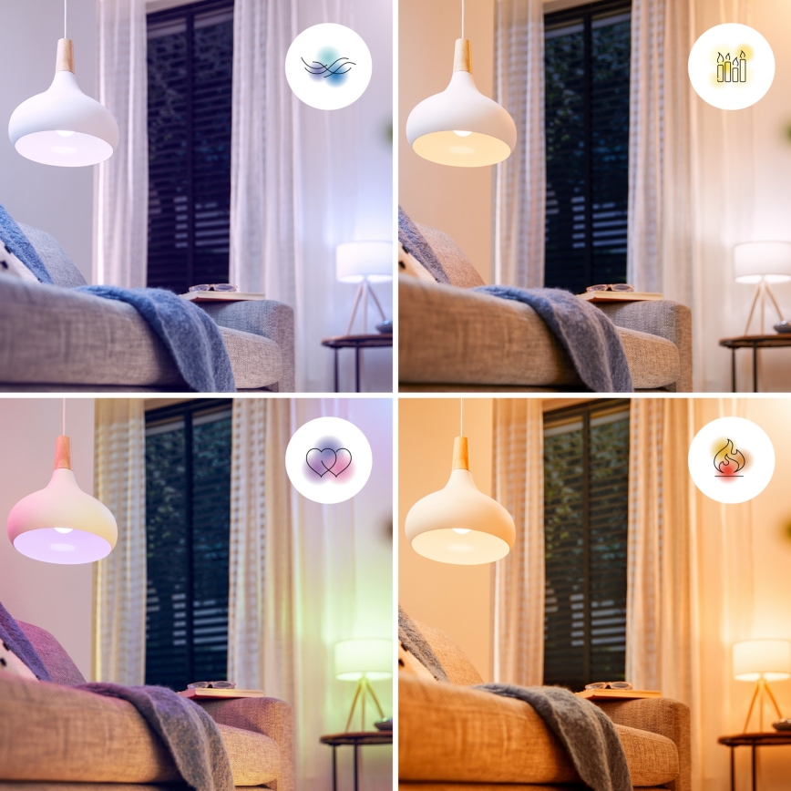 LED RGB dimmelhető izzó Philips SMART P45 E14/4,9W/230V 2200-6500K CRI 90
