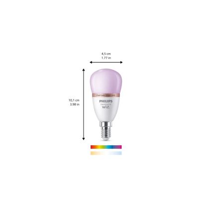 LED RGB dimmelhető izzó Philips SMART P45 E14/4,9W/230V 2200-6500K CRI 90