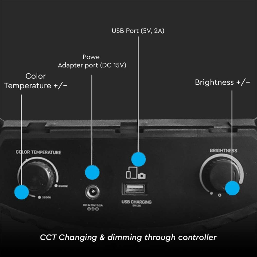 LED dimmelhető lámpa állvánnyal és tartóval vlogoláshoz LED/55W/230V CRI 90 + távirányító