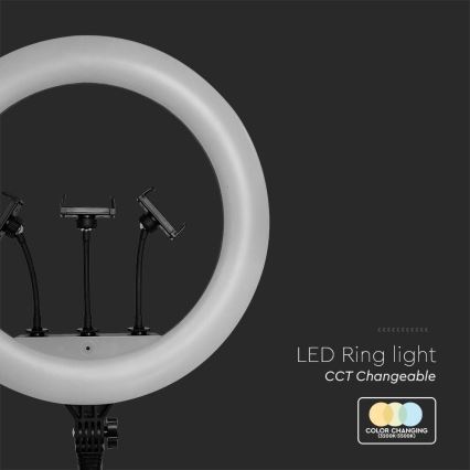 LED dimmelhető lámpa állvánnyal és tartóval vlogoláshoz LED/55W/230V CRI 90 + távirányító
