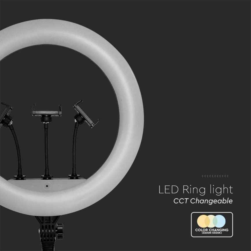 LED dimmelhető lámpa állvánnyal és tartóval vlogoláshoz LED/55W/230V CRI 90 + távirányító
