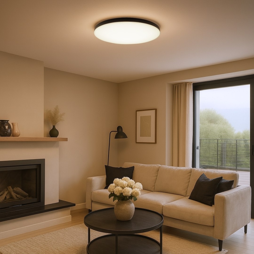 Dimmelhető mennyezeti LED lámpa SIENA LED/80W/230V 3000–6000K Ø 75 cm, fekete + távirányító