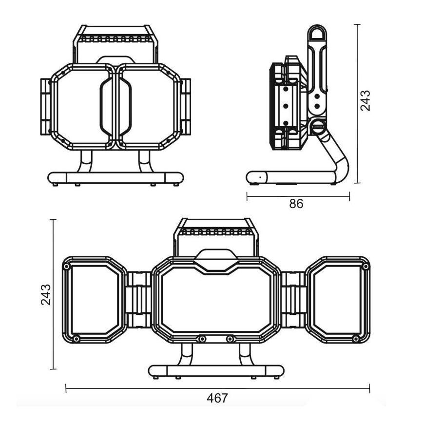 Fényerőszabályozható LED munkalámpa LED/50W/5V 12000 mAh IP54
