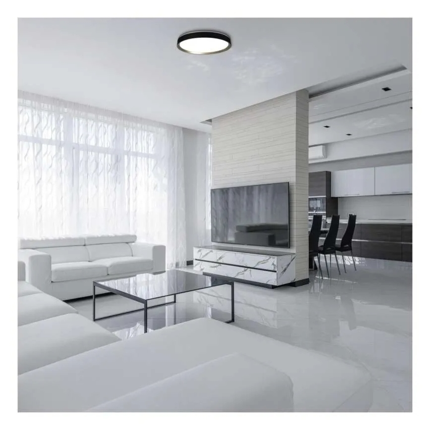 LED Fényerőszabályozható mennyezeti lámpatest ILVI LED/45W/230V 2700-6500K átm. 50 cm fekete/sárgaréz + távirányító