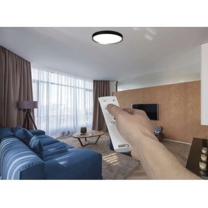 LED Fényerőszabályozható mennyezeti lámpatest ILVI LED/45W/230V 2700-6500K átm. 50 cm fekete/sárgaréz + távirányító