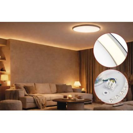 LED Fényerőszabályozható mennyezeti lámpatest ILVI LED/45W/230V 2700-6500K átm. 50 cm fekete/sárgaréz + távirányító