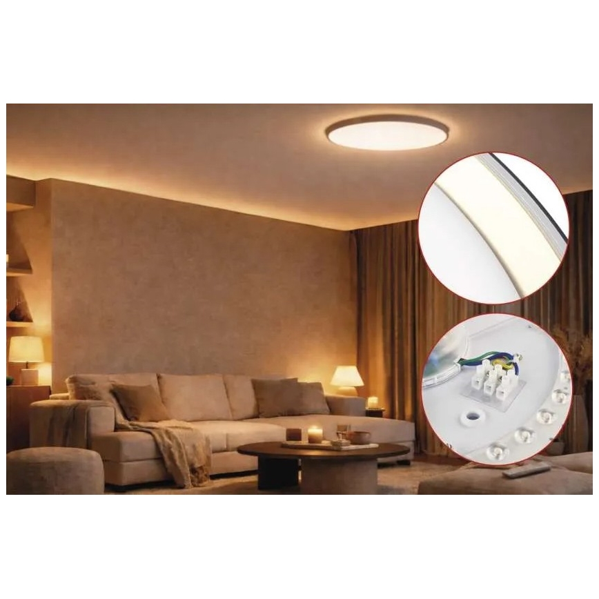LED Fényerőszabályozható mennyezeti lámpatest ILVI LED/45W/230V 2700-6500K átm. 50 cm fekete/sárgaréz + távirányító
