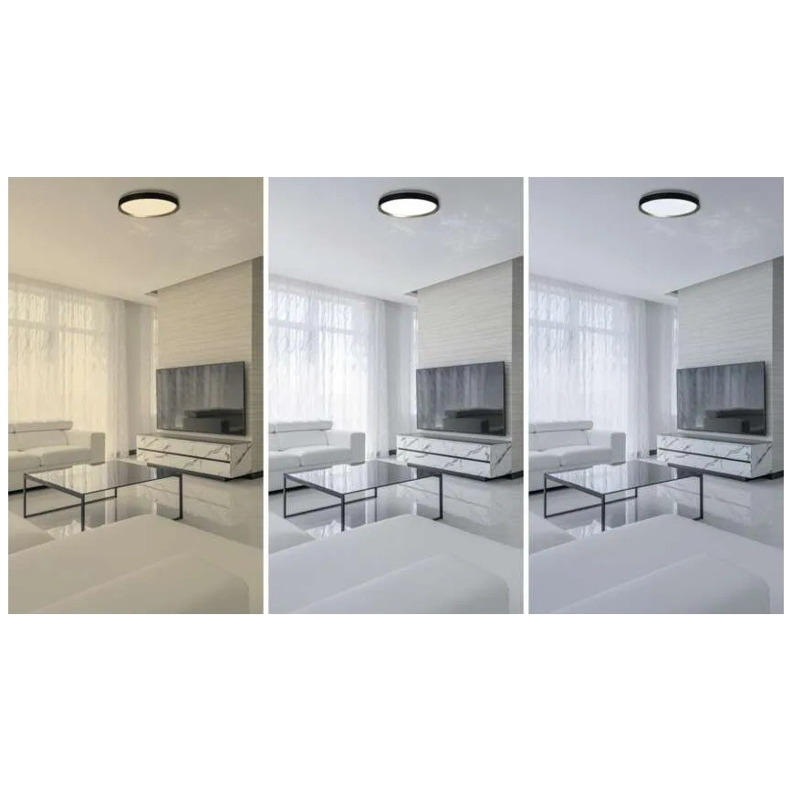 LED Fényerőszabályozható mennyezeti lámpatest ILVI LED/45W/230V 2700-6500K átm. 50 cm fekete/sárgaréz + távirányító
