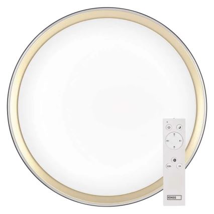 LED Fényerőszabályozható mennyezeti lámpatest ILVI LED/45W/230V 2700-6500K átm. 50 cm fekete/sárgaréz + távirányító