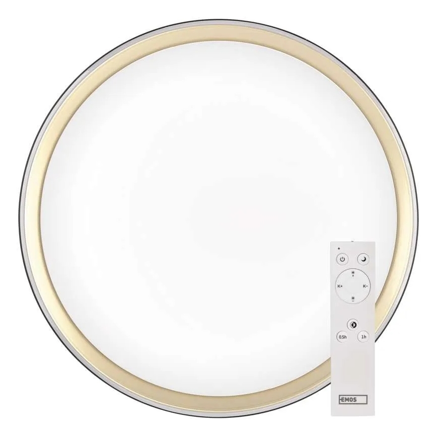LED Fényerőszabályozható mennyezeti lámpatest ILVI LED/45W/230V 2700-6500K átm. 50 cm fekete/sárgaréz + távirányító