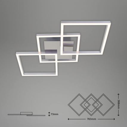 Fényerőszabályozható mennyezeti LED lámpatest LED/36W/230V 3000K matt króm