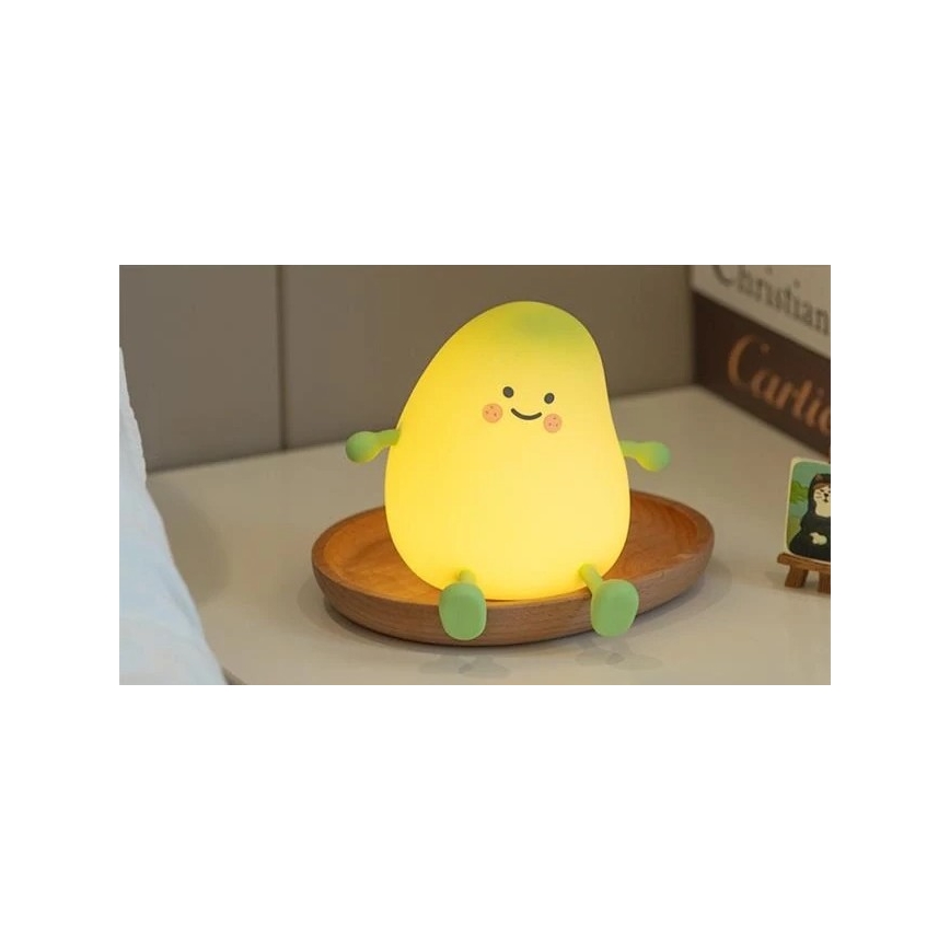 Fényerőszabályozható, újratölthető LED gyerek éjszakai lámpa LED/1W/5V 3000K 800 mAh mangó