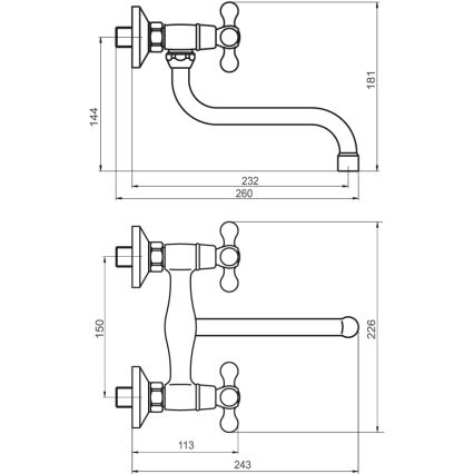 FERRO - ANTICA mosogató- és mosdócsaptelep, bronz