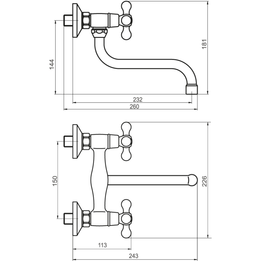 FERRO - ANTICA mosogató- és mosdócsaptelep, bronz