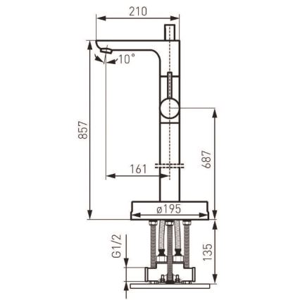 FERRO - FIESTA szabadon álló kádcsaptelep-készlet, fényes króm