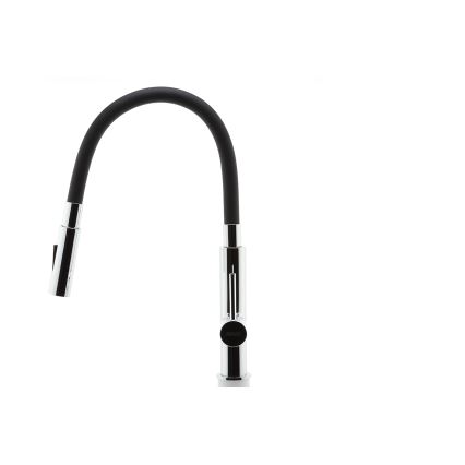 FERRO - Mosogató csap rugalmas karral fényezett króm/fekete