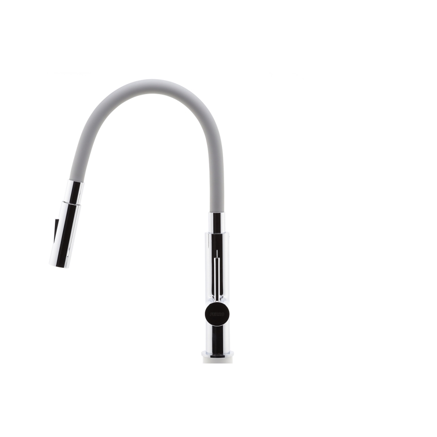 FERRO - Mosogató csap rugalmas karral fényezett króm/szürke