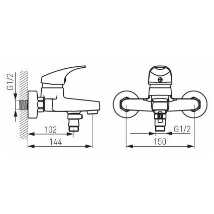 FERRO - ONE kádcsaptelep, fényes króm