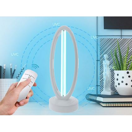 Fertőtlenítő germicid lámpa ózonnal UVC / 38W / 230 +  távirányító, fehér