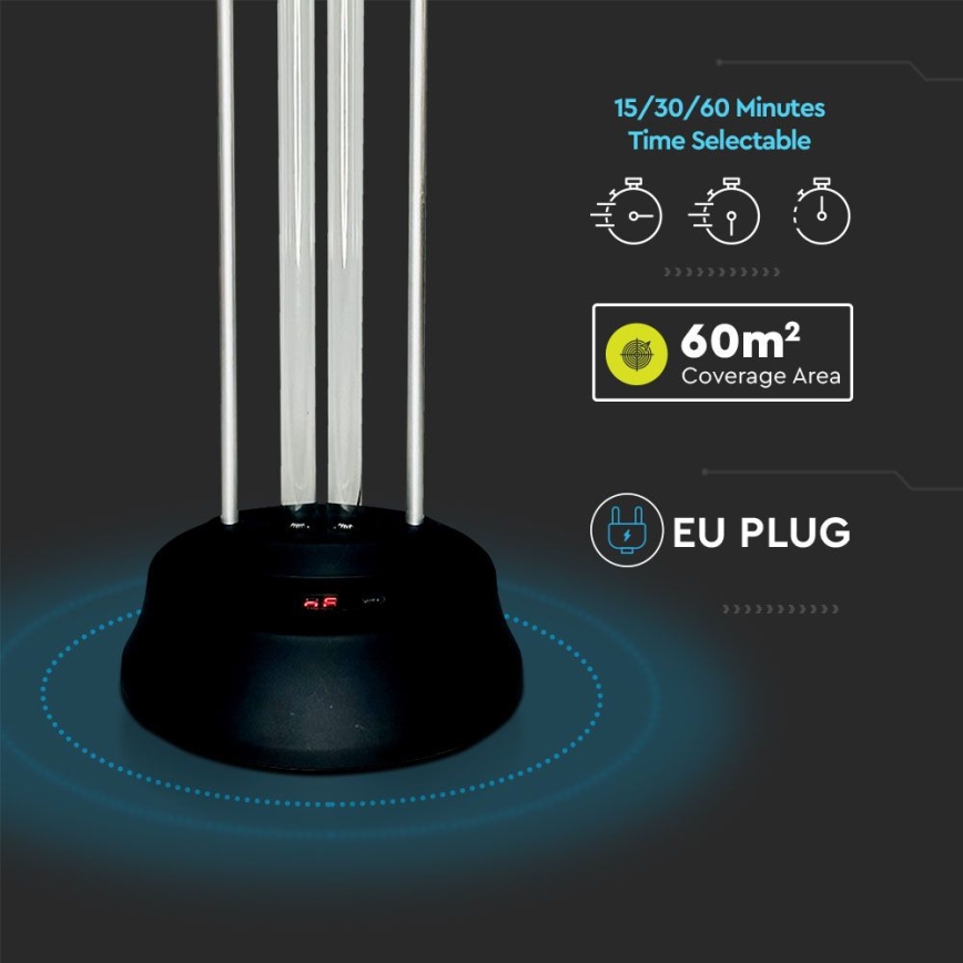 Fertőtlenítő lámpa érzékelővel és távirányítóval UVC/38W/230V