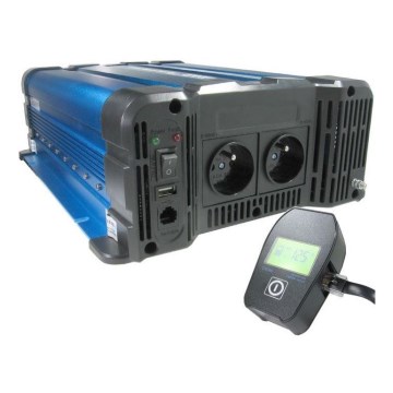 Feszültség átalakító 2000W/24V/230V + vezetékes távirányító