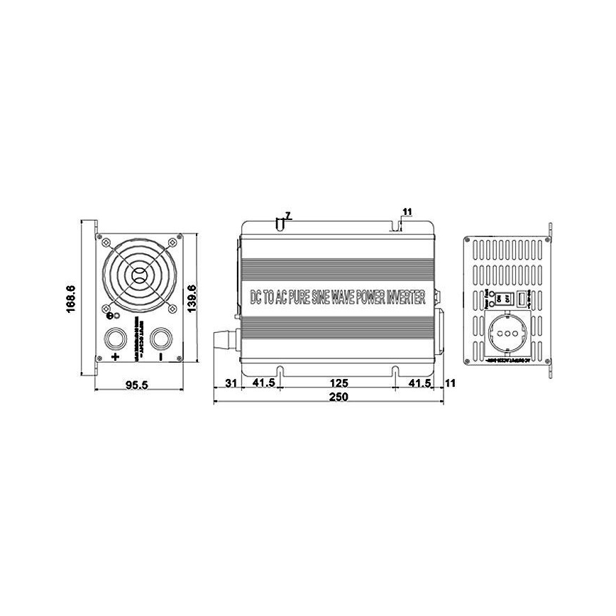 Feszültség átalakító 600W/24V/230V