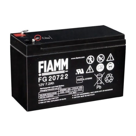 Fiamm FG20722 - Ólomakkumulátor 12V/7,2Ah/faston 6,3mm