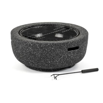 Fieldmann - Hordozható fa tábortűz rostéllyal antracit