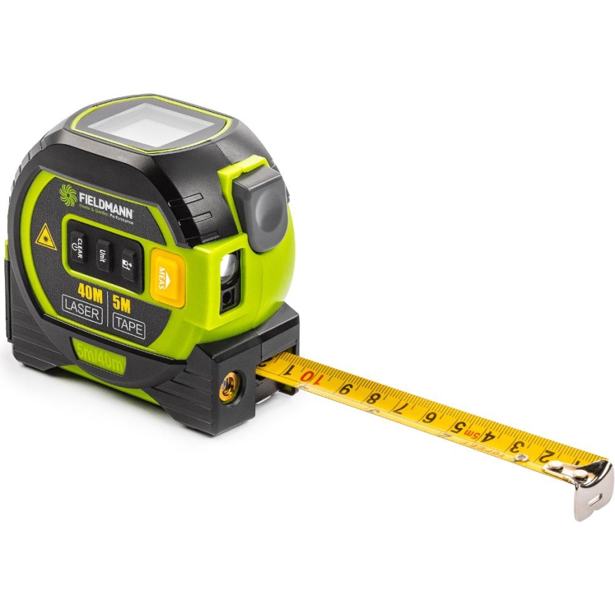 Fieldmann - Lézeres távolságmérő LED kijelzővel és rulettmérővel 2xAA