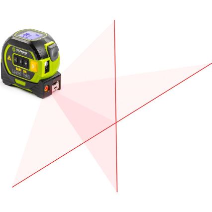 Fieldmann - Lézeres távolságmérő LED kijelzővel és rulettmérővel 2xAA