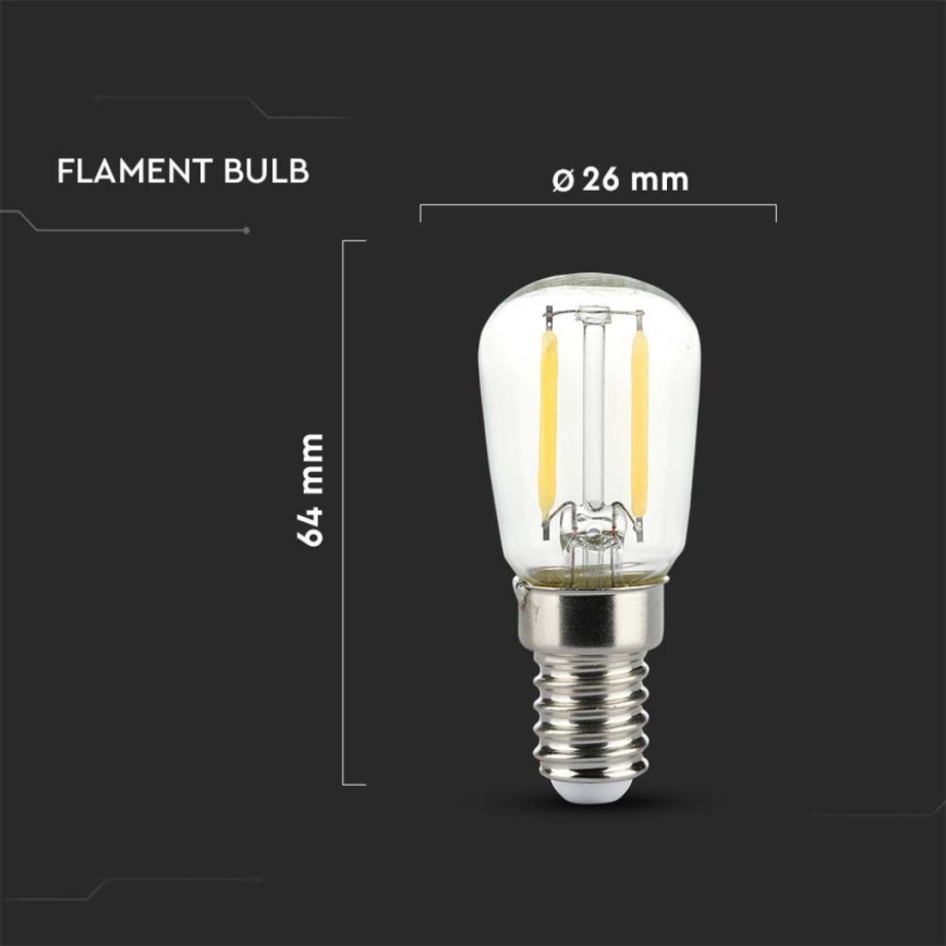 Filament LED izzó ST26 E14/2W/230V 4000K