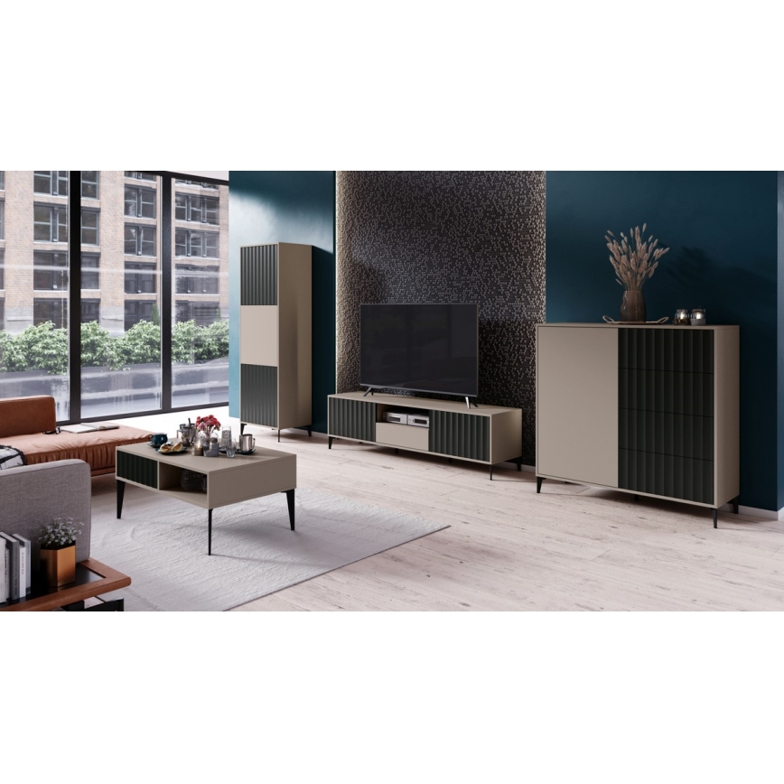 Fiókos komód RONJA taupe/fekete